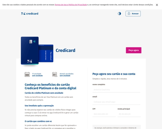 Credicard  Visa Platinum Logo