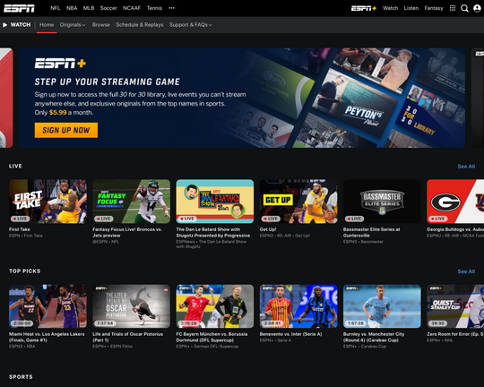 ESPN Watch a casa do futebol brasileiro e internacional Logo