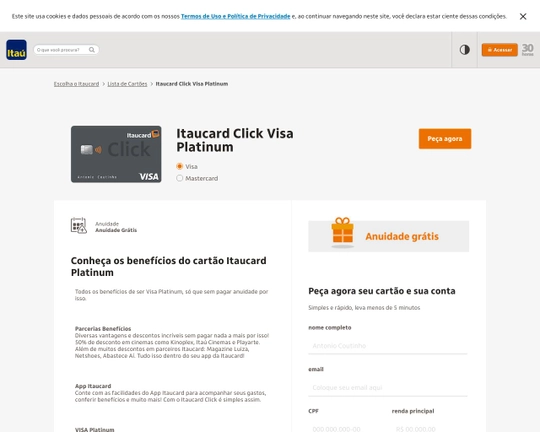 Itaucard Click Visa Platinum Logo