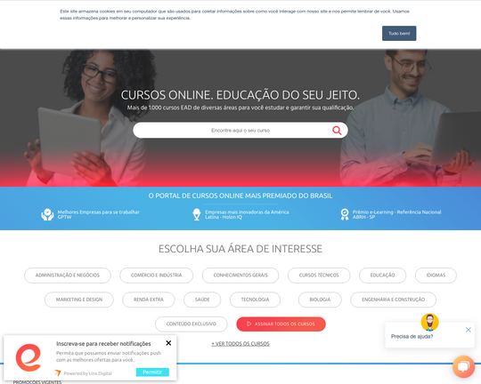 Portal Educação site de cursos online em várias áreas do conhecimento